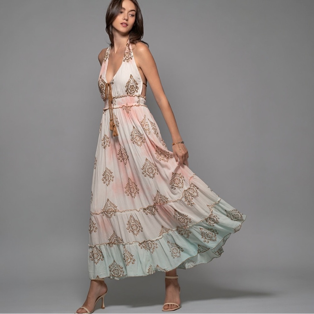 Bohemian Goddess Tiered Ombre Maxi Dress